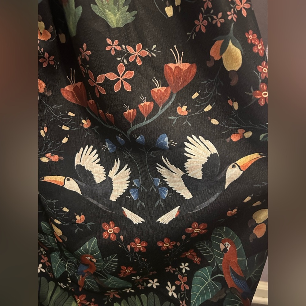 Coramoon Sz M Black Mystical Tropical Fern Print Cropped Top And Skirt Set Boho - Picture 6 of 7